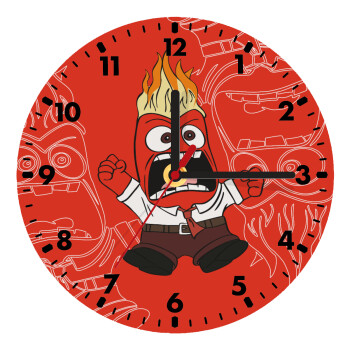 Inside Out Angry, Wooden wall clock (20cm)