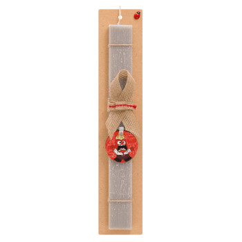 Inside Out Angry, Easter Set, wooden keychain & scented Easter candle flat (30cm) (GRAY)