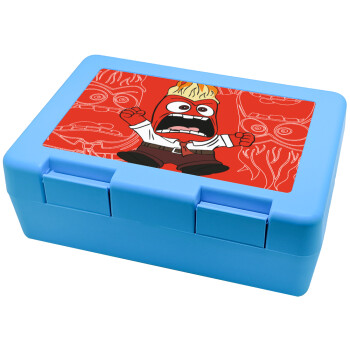 Inside Out Angry, Children's cookie container LIGHT BLUE 185x128x65mm (BPA free plastic)