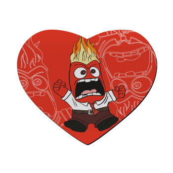 Inside Out Angry, Mousepad heart 23x20cm