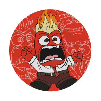 Inside Out Angry, Mousepad Round 20cm