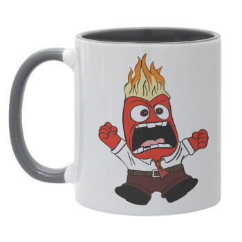 Inside Out Angry, Mug colored grey, ceramic, 330ml