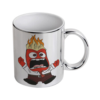 Inside Out Angry, Mug ceramic, silver mirror, 330ml