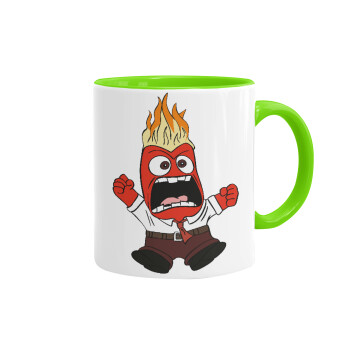 Inside Out Angry, Mug colored light green, ceramic, 330ml