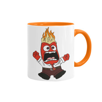 Inside Out Angry, Mug colored orange, ceramic, 330ml