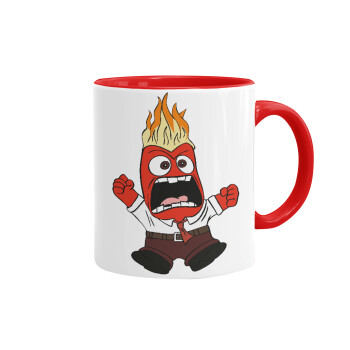 Inside Out Angry, Mug colored red, ceramic, 330ml