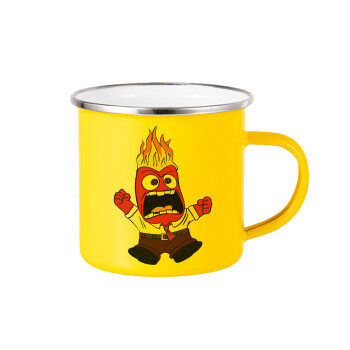 Inside Out Angry, Yellow Enamel Metallic Cup 360ml