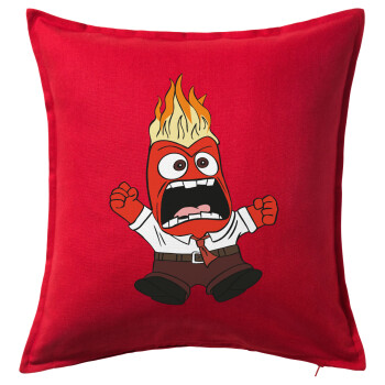 Inside Out Angry, Sofa cushion RED 50x50cm includes filling