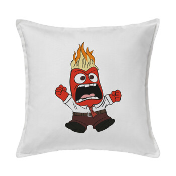 Inside Out Angry, Sofa cushion White 50x50cm includes filling