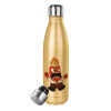 Glitter gold stainless steel thermos bottle, double-walled, 500ml