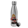 Metallic water bottle, stainless steel, 750ml