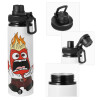 Metal water bottle with safety cap, aluminum 850ml