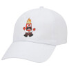 Adult Baseball Cap White 5-panel (POLYESTER, ADULT, UNISEX, ONE SIZE)