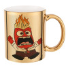 Mug ceramic, gold mirror, 330ml