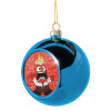 Blue Christmas tree ball ornament 8cm