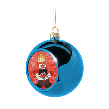 Inside Out Angry, Blue Christmas tree ball ornament 8cm