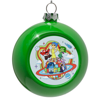 Inside Out, Green Christmas tree ornament bauble 8cm