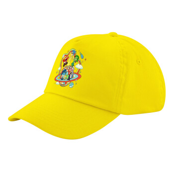 Inside Out, Child's Baseball Cap, 100% Cotton Twill, Yellow (COTTON, CHILD, UNISEX, ONE SIZE)