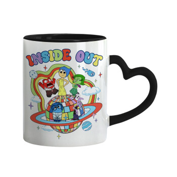 Inside Out, Mug heart black handle, ceramic, 330ml