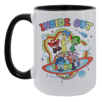 Inside Out, Κούπα Mega 15oz, κεραμική Μαύρη, 450ml