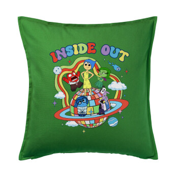 Inside Out, Μαξιλάρι καναπέ Πράσινο 100% βαμβάκι, περιέχεται το γέμισμα (50x50cm)