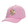 Casual children's baseball cap, 100% Cotton Twill, PINK (COTTON, CHILDREN'S, ONE SIZE)