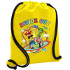 Backpack pouch GYMBAG Yellow, with pocket (40x48cm) & thick cords