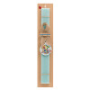 Easter Set, wooden keychain & aromatic flat Easter candle (30cm) (TURQUOISE)