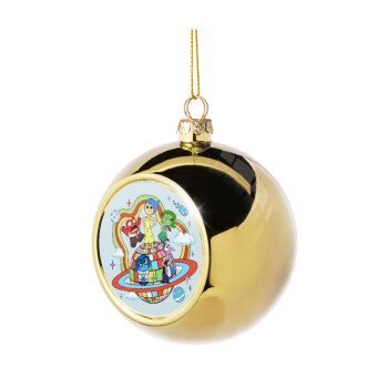 Inside Out, Golden Christmas tree ball ornament 8cm