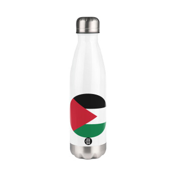 Palestine Flag, Metal mug thermos White (Stainless steel), double wall, 500ml