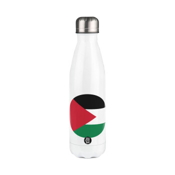 Σημαία Παλαιστίνης, Μεταλλικό παγούρι θερμός Λευκό (Stainless steel), διπλού τοιχώματος, 500ml