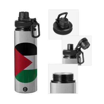 Palestine Flag, Metallic water bottle with safety cap, 850ml aluminum