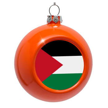 Palestine Flag, Orange Christmas tree ornament bauble 8cm