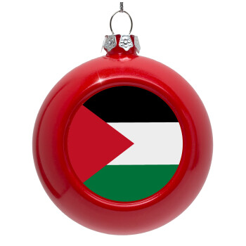 Palestine Flag, Red Christmas tree ornament bauble 8cm