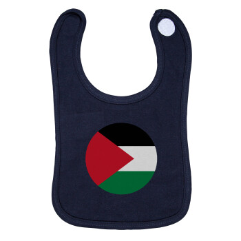 Palestine Flag, Σαλιάρα με Σκρατς 100% Organic Cotton Μπλε (0-18 months)