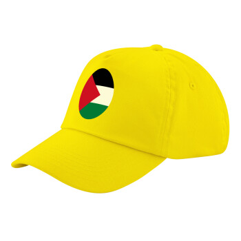 Palestine Flag, Child's Baseball Cap, 100% Cotton Twill, Yellow (COTTON, CHILD, UNISEX, ONE SIZE)