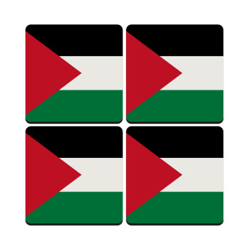 Σημαία Παλαιστίνης, ΣΕΤ 4 Σουβέρ ξύλινα τετράγωνα (9cm)