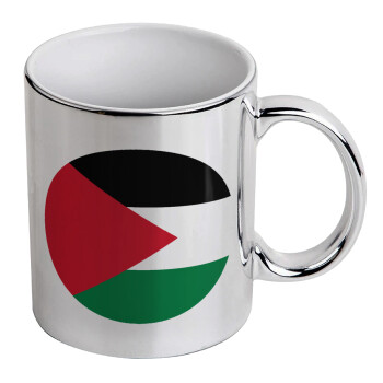 Palestine Flag, Mug ceramic, silver mirror, 330ml