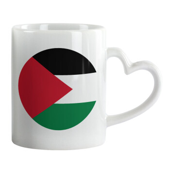 Palestine Flag, Mug heart handle, ceramic, 330ml