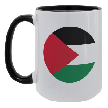 Palestine Flag, Κούπα Mega 15oz, κεραμική Μαύρη, 450ml