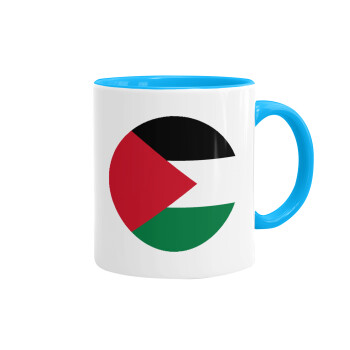 Palestine Flag, Mug colored light blue, ceramic, 330ml