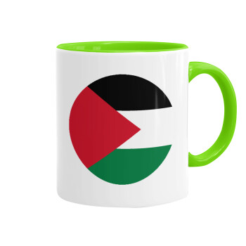 Palestine Flag, Mug colored light green, ceramic, 330ml