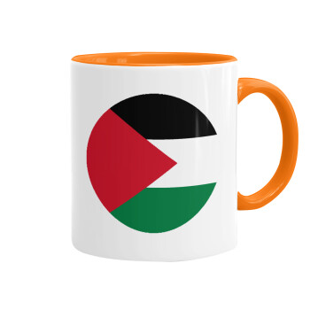 Palestine Flag, Mug colored orange, ceramic, 330ml