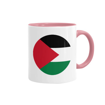 Palestine Flag, Mug colored pink, ceramic, 330ml