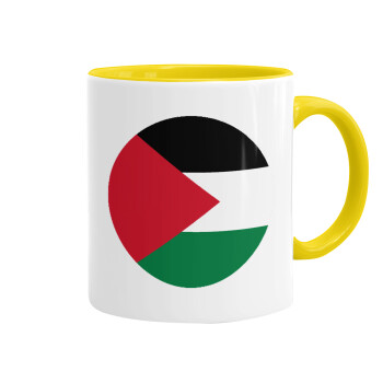 Palestine Flag, Mug colored yellow, ceramic, 330ml