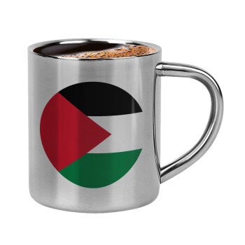 Palestine Flag, Double-wall metal cup for espresso (220ml)