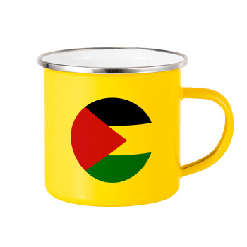 Palestine Flag, Yellow Enamel Metallic Cup 360ml