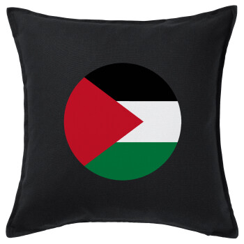 Palestine Flag, Sofa cushion black 50x50cm includes filling