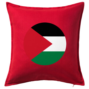 Palestine Flag, Sofa cushion RED 50x50cm includes filling