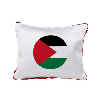 Palestine Flag, Red sequin cosmetic bag